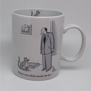 The New Yorker Vintage Leo Cullum 1998 Cat Cartoon Diner Mug